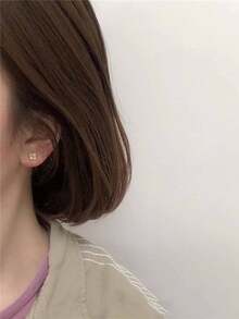 1 Pair S925 Sterling Silver Zirconia Cross Flower Stud Earrings, Elegant Fashion Jewelry Gift For Women, Couples, Friends - Cross Flower 1 - View 3