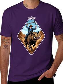 TERRACORE Men's T-Shirt: Soft Cotton Adventure Graphic Tee, Comfortable Summer Top - 紫色 - 查看 2