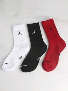 Nike Jordan 三雙男女同款飛人logo中筒透氣籃球訓練襪中筒襪TM通用情侶款 - 彩色 - 查看 2