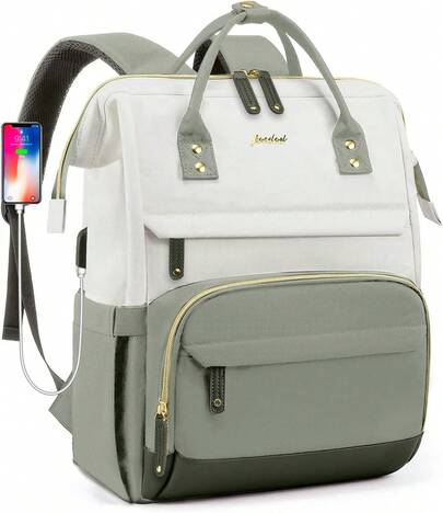 Backpack For Women Work Bags: 15.6 Inch Laptop Backpack Purse Waterproof Backpacks With USB Charger College Bookbag Casual Business Computer Backpack For Travel Nurse Teacher