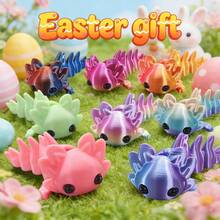 10/5pcs/1pc Colorful 3D Printed Connectable Cute Mini Hexagon Dragon Desktop Decor, 3D Printed Flexible Joint Decompression Toy Animal Model, Interesting Desktop Decoration For Indoor/Outdoor, Room Decor, Birthday Gift, Lawn Art Collection, Action Figure, 3D Printing, 3D Printed Animal - Multicolor - View 8