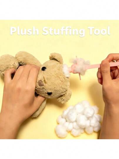 Plush Doll Stuffing Tool Kit - Ergonomic Hand-Held Stuffing Assist Tool, Crochet Plush Doll & Doll Stuffing, Complete DIY Stuffing Set, For Stuffing Animal Plush Toys, Repair And Handicraft Making (Suitable For Crochet Plush Toys, Plush Doll Stuffing Tools)