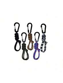 Suporte para Garrafa de Água Multiuso Ajustável Feito à Mão com Chaveiro - Acessório Durável para Uso Externo em Caminhadas, Acampamento e Viagens - Alça para Pendurar Garrafa de Água, Chapéu e Chaves - Disponível em Várias Cores, Equipamento de Camping, Essencial para Caminhadas, Acessório da Moda, Construção Resistente com Cordão de Chaveiro, Mosquetão, Gancho de Chaveiro, Acessório de Viagem para Mochila - Multicolorido - Visão 9