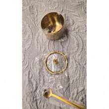 300毫升不锈钢糖罐，带玻璃盖和勺子 - 金/银色，非常适合盛放咖啡、茶、香料，适合家庭和办公室使用。 - 彩色 - 查看 6