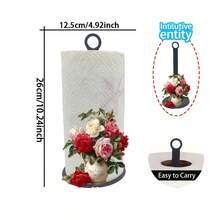 Giá đỡ khăn giấy nhà bếp họa tiết hoa hồng 10,24 inch - Kiểu dáng thời trang, đế sắt bền chắc, hoàn hảo để trang trí nhà bếp, phòng tắm, bàn ăn, đám cưới, tiệc tùng, Ngày Valentine, Ngày của Mẹ, Ramadan và các dịp lễ khác. - Nhiều màu - Xem 9