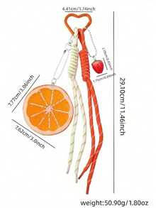 Girl's Lemon Slice Backpack Pendant Ins Style Fashion DIY Hanging Accessory Cute Small Fresh Bag Charm Gift - Orange - View 5