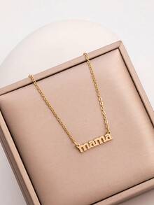 1pc Letter "MAMA" Pendant Necklace, Fashionable Minimalist Women's Pendant Necklace, Mother's Day Gift (Excluding Gift Box) - MAMA - View 6