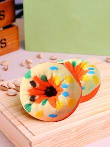 1 Pair New Interesting Multi-Color Donut Mid-Calf Socks Gift Box, Spring/Summer Unisex Sports Socks, Imaginative Food-Inspired Creative Design, Knitted Fabric, Long & Thick Soft & Comfortable, Perfect Gift For Birthday, Valentine's Day, Easter, Festival, Carnival, Dates, Parties, Holidays, Unique Fashion Quirky Daily Casual Wear Socks, Food-Themed Outfit, Suitable For All Seasons, Great Gift For Couples, Friends, Vacation, Outdoor Sports, Gym, Home, Office, Etc. - Chocolate Brown - View 4