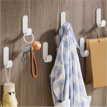 5个装易安装粘性墙钩 - 节省空间的粘性毛巾和衣帽钩，现代设计，塑料材质，适用于浴室、卧室和家居收纳，实用挂钩 - 彩色 - 查看 6