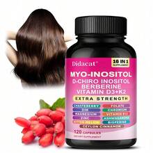 Bunkell 16-In-1 Dietary Supplement - 120 Capsules - Contains Inositol, D-Chiro-Inositol, Vitamins And More - Promotes Hair And Heart Health - For Women - 1 Bottle - View 9