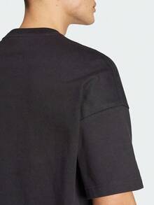 Adidas Men's M A SZN G T Short Sleeve T-Shirt, Knitted Collarless Crop Top TJL6549 - Black - View 6
