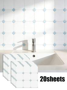 2pcs/10pcs Square Grid Self-Adhesive Ceramic Tile Mosaic, Suitable For Kitchen, Bathroom, Living Room Backsplash, Stickers, Wall Decals, Vinyl Decals, Home Decor, Spring Decorations, Refresh Your Home, Holiday Decorative Stickers, Birthday & Graduation Gifts - Multicolor - View 28