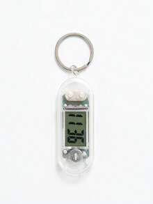 1pc Transparent Techno-Style Mini Key Chain Clock, Silent Desktop Alarm Clock For Students, Convenient Bag Pendant - Multicolor - View 4
