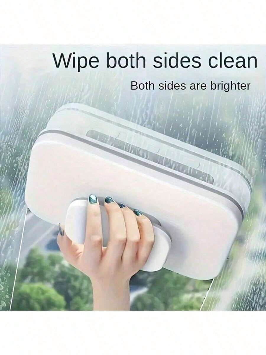 Dụng cụ lau kính hai mặt từ tính, cầm tay, lực hút mạnh, thích hợp cho cửa sổ cao, không cần điện, có dây an toàn, chống kẹp tay, lý tưởng cho phòng khách, phòng ngủ, phòng tắm, nhà bếp, nhà vệ sinh.