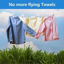 Beach Towel Clips, Heavy Duty Plastic Clothespins, Blanket Drying Clips, Windproof Clothing Clips, Home Supplies - White and Yellow - View 2