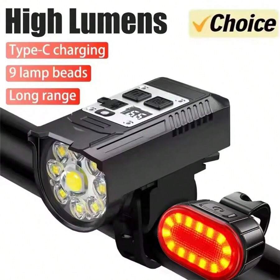 1PC LED Bicycle Front Light Super Bright Bicycle Light Dual Light Source High Brightness Bike Flashlight Rechargeable For Emergency - Bicycle Light - View 1