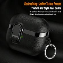 三星 Galaxy Buds3/Buds3 Pro 专用皮革纹理保护套（1 套），透明电镀材质，带锁扣 - 彩色 - 查看 10