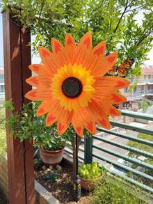 1pc Garden Party Pinwheels And Wind Spinners For Your Patio And Lawn Featuring Sunflower Designs. - Sunflower - View 9