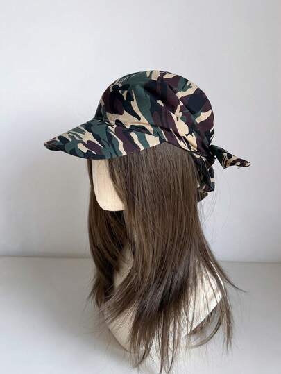 1pc Unisex Camouflage Print Bandana Headwear, Outdoor UV Protection Neck Gaiter, Versatile Sunshade Hat Suitable For Hiking, Cycling, Casual, Beach, Daily Use