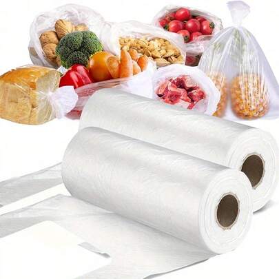 200/100/50pcs Durable Tear-Resistant Food Storage Bags, Suitable For Fruits And Vegetables, Ideal For Outdoor Cooking And Kitchen Use