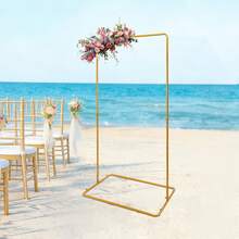 SanBouSi Background Wrought Iron Decorative Props Flower Rack Gold 2*1.05m Wedding Arch Door Party Favors Room Decor Bride - 1PCS - View 1