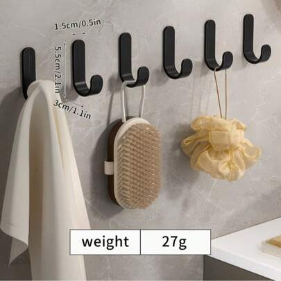 5 Móc Treo Tự Dính - Móc Treo Chống Thấm Nước Cho Phòng Tắm, Nhà Bếp, Lắp Đặt Không Cần Khoan, Tháo Gỡ Dễ Dàng, Thích Hợp Để Treo Khăn, Chìa Khóa, Dụng Cụ - Dùng Cho Phòng Tắm, Nhà Bếp, Văn Phòng, Nhà Để Lưu Trữ - Móc Hình Chữ J Tiết Kiệm Không Gian, Thiết Kế Thời Trang, Lưu Trữ Văn Phòng, Lưu Trữ Hiện Đại, Keo Dính Chắc, Thích Hợp Cho Không Gian Nhỏ, Móc Treo Thiết Thực