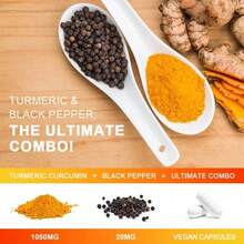 Bunkell Dietary Supplements - Turmeric Capsules - With 95 Curcuminoids & Black Pepper Extract, Joint Support - 120 Capsules - 1瓶 - 查看 3