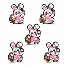 5颗复活节硅胶珠，可爱兔子造型带孔珠子，DIY串珠，手工饰品配件 - 彩色 - 查看 13