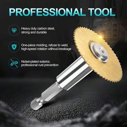 7pcs High-Speed Steel Circular Saw Blades Set With Titanium Coating- 20, 000 RPM, 3.17inch Cutting Diameter, Hexagonal Shank For Rotary Tools, Ideal For Precision Cutting, Metalworking, And Woodworking