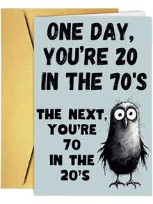 1Pc 70th Birthday Card For Men & Women Funny 70 In The 20's Design - View 9