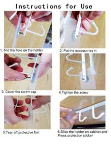 2pcs Iron Hook, 6 Hooks/12 Hooks, Mugs, Coffee Cups, Cup Holders, Kitchen Tools, Hats, Scarf Storage Racks, Suitable For Use Under Kitchen Bars, Coffee Bars, Wardrobes, And Cabinets - One Size - View 7