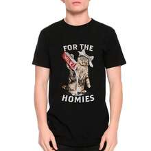 For The Homies Funny Rap T-Shirt, Hip-Hop Cat With Milk Tee, Men's Women's Sizes (Met-157) - màu đen - Xem 1