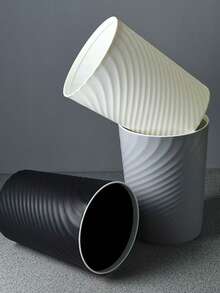 High-Quality Lidless Plastic Trash Can, Large Capacity For Kitchen, Living Room, Bathroom Use - Multicolor - View 5