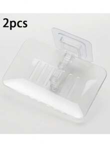 1/2 透明自粘壁挂式皂碟，壁挂式水晶皂盒，桌面沥水皂盒，适用于浴室 - 多色 - 查看 15