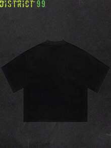 Anti Social Club Cropped Graphic T-Shirt For Boys And Girls Men, Women All Ages Family T-Shirt New Letter Harajuku Streetwear Short Sleeve Cotton T-Shirt, Y2K Style Casual Classic Round Neck Cotton T-Shirt - Black - View 5