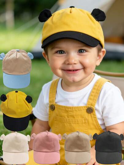 1顶婴儿心形帽，可爱棒球帽，适合幼儿，可调节儿童运动帽，适合户外、旅行、海滩