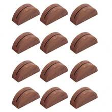 6pcs/12pcs Wooden Table Number Plates, Semi-Circle Wooden Place Cards, Suitable For Weddings, Restaurants, Birthday Parties And Other Occasions, Reusable Table Name Plates And Photo Label Menus (Brown) - View 12