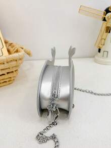 1个女童可爱鲸鱼造型PU拉链链条斜挎包，适合春夏日常使用 - A - 查看 7