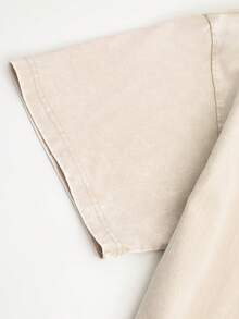 1PC Y2K Vintage Washed T-Shirt | Men's Graphic Tee | YLA Dripping Skull Design Pattern | Gifts For Men Or Boyfriend | 100% Cotton | 230Gsm Thickened Fabric | Unisex - 杏色 - 查看 10