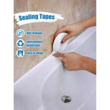 1 Roll Of Waterproof White PVC Self-Adhesive Tape – Ideal For Kitchen Countertops, Sinks, Bathtubs, Toilets, Floors, And Wall Edge Protection. Used For Home Bathroom Decoration, Mold-Proof Sealing, Gap Filling, Weather-Resistant, Non-Slip, Easy To Install, And Long-Lasting – Super Strong Adhesion - White - View 2