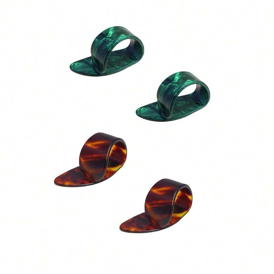 Celluloid Guitar Thumb Picks, Replacement Instrument Accessories For Playing Instruments, Ukulele, Electric Guitar, 4 Pcs. HAZY - 4pcs - View 1