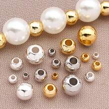 10颗优雅简约铜镀18K金、厚银色和铂金色抛光圆形隔珠DIY手链项链耳环套装，适合婚礼派对 - 彩色 - 查看 5