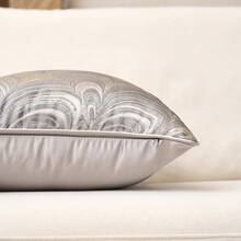 1 件装奢华优雅几何图案枕套，无填充物，高精度，边缘隐形拉链，易于装入和更换，耐用拉链，适用于沙发、长椅、床、汽车、椅子、飘窗、双人沙发、客厅、卧室、地板、长凳、办公室、咖啡馆等。 - 灰色 - 查看 6