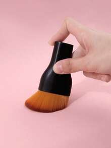 1pc Multi-Functional Angled Makeup Brush, Foundation Brush, Blush Brush, Contour Brush, Powder Brush, Soft & Non-Cakey Beauty Tool - Black - View 5