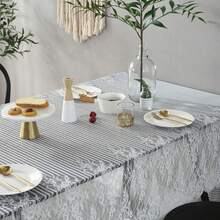 1 pieza Mantel de encaje moderno y elegante, mantel transparente blanco sólido y fresco para mesa de café, comedor, soporte de TV, lavadora, refrigerador, adecuado para bodas y festivales, estilo escandinavo y japonés - Multicolor - Ver 4