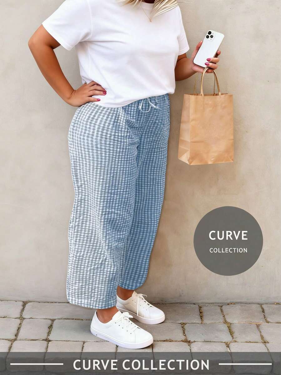 2026春夏大码格子阔腿裤，波西米亚风沙滩裤 | 伊比沙音乐节庆祝装扮，德比日风格，科切拉音乐节庆祝装扮