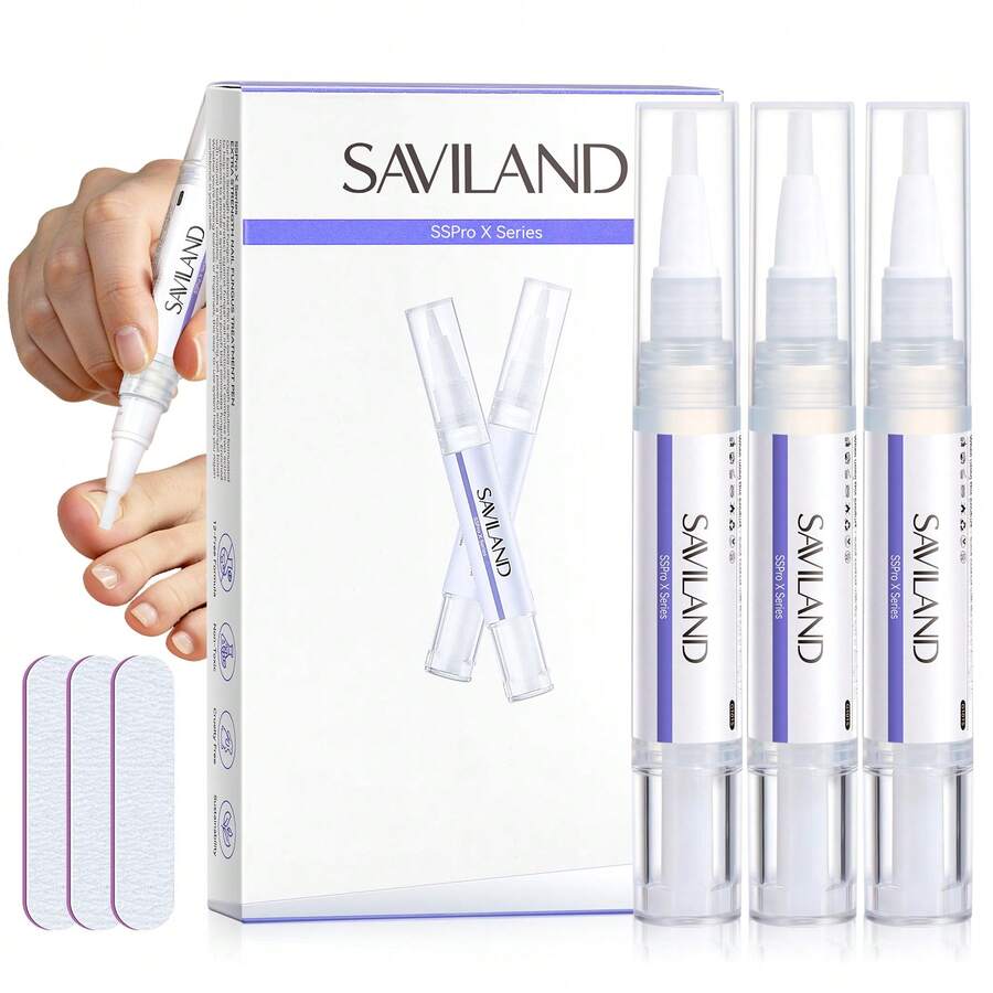 Saviland Extra Strength Nail Care Pen Nail Oil: 3-Pack Of Nail Fungus Fast Intensive Pens, For Treating Discoloration And Improving The Appearance Of Nails, With Vitamin E And Vera For Fingernails (3-Pack) - 3 cái - Xem 1