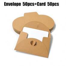 25/50/100 个小牛皮纸信封，配 25 张空白卡片，尺寸为 11.2 x 7.7 厘米，适用于圣诞节、生日派对、婚礼、祝贺、邀请函（感谢卡） - 賀卡+信封 - 查看 9