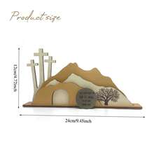 18cm Wooden Empty Tomb And Cross Scene, With Bible Verse "He Has Risen", Home Decor Church Holiday Gift - Easter - View 9