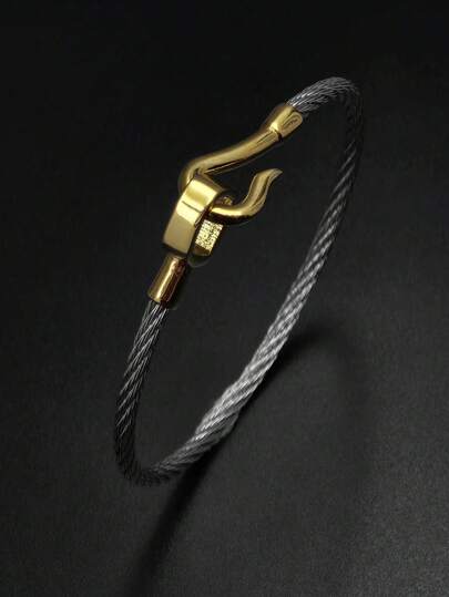 1 件优雅可爱的 3 毫米不锈钢鱼钩扣手镯，适合女性日常佩戴，是送给姐妹、闺蜜、爱人的绝佳礼物，适合生日、派对、返校、毕业、周年纪念、婚礼等场合。